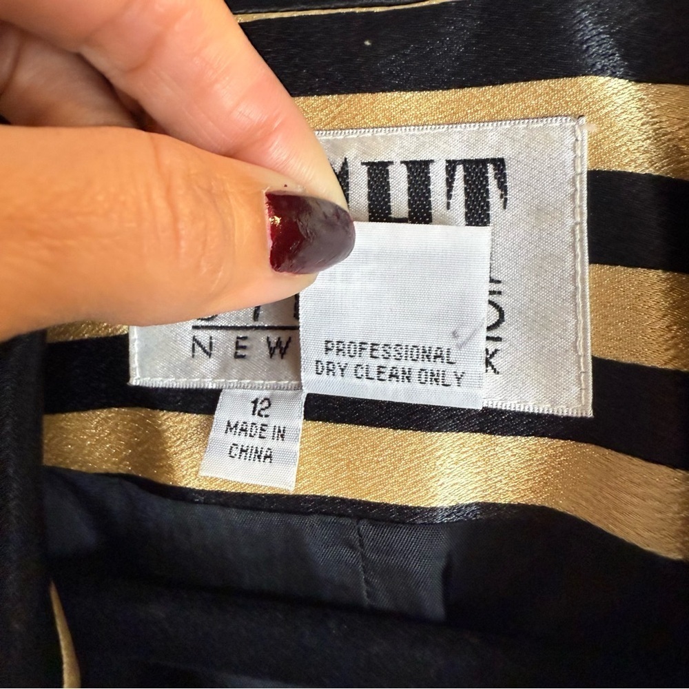Vintage set Night studio New York size:12 color: gold, black striped print - Picture 8 of 17